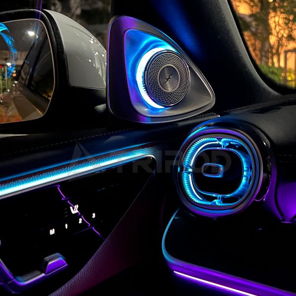 BP-MBHT/206 3Dハイエンドツイーター64色対応メルセデス・ベンツ Cクラス(W206) 3Dツイーターが純正アンビエント連動で光ります。純正アンビエント64色対応!! | Mercedes-Benz | 01