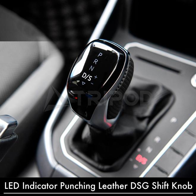 フォルクスワーゲン LED Indicator パンチングレザー DSGシフトノブ 