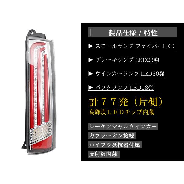 TRISTAR'S エブリイワゴン DA64W シーケンシャルウインカー ファイバーLEDテールランプ インナーメッキ クリアレンズ 流れるウインカー｜tristars-co-ltd｜04