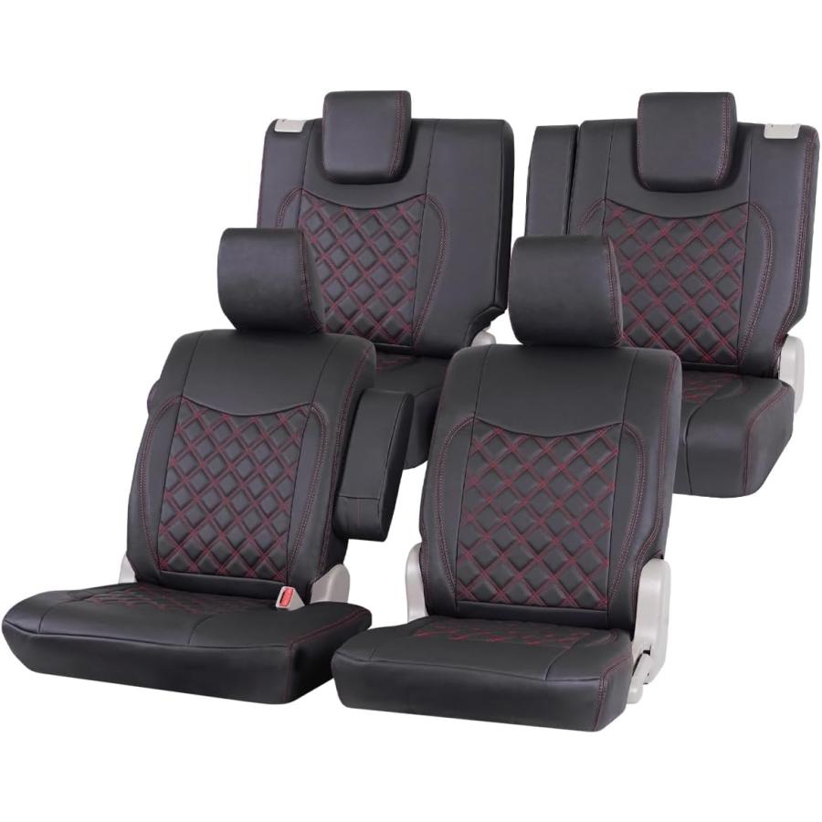 エブリイワゴン DA17W シートカバー ダイヤカット キルティング 赤