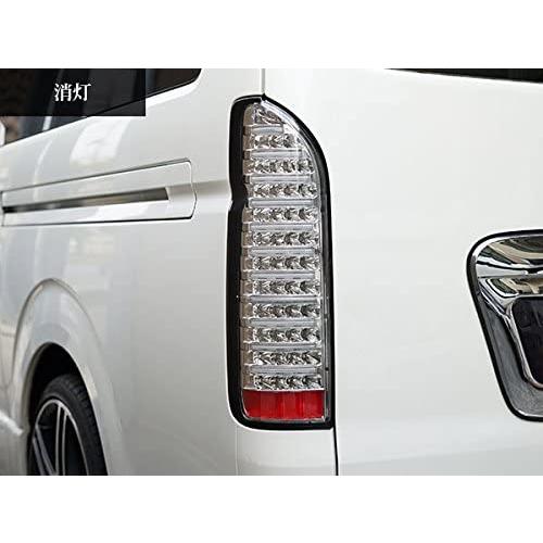 ファイバーフルLEDクリアテールランプ ハイエース テールランプ 200系 ファイバー クローム クリア LED
