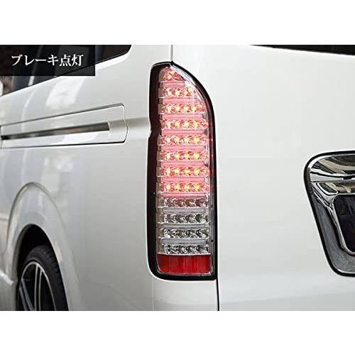 ハイエース テールランプ 200系 ファイバー クローム クリア LED