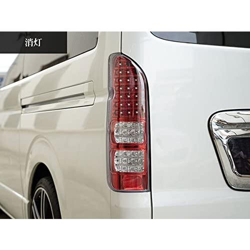ハイエース テールランプ 200系 ハーフレッド クリア LEDテールランプ