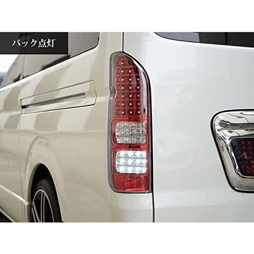 ハイエース、テールライト、早いもの勝ちです、売れなければ明日消します ハイエース テールランプ 200系 ハーフレッド クリア LEDテールランプ