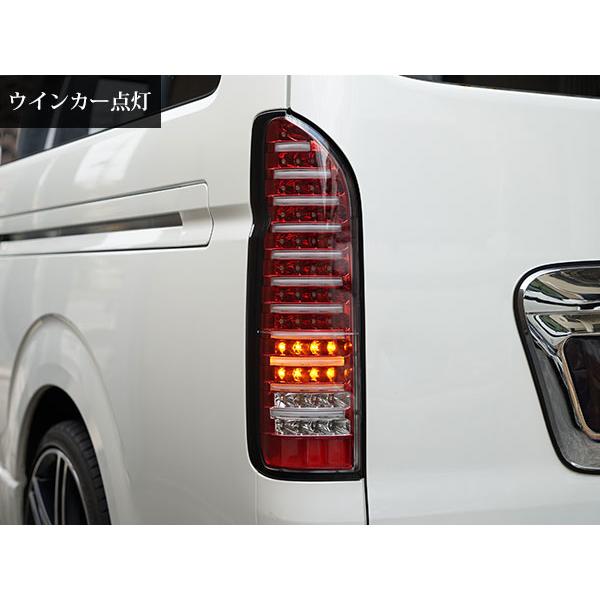 ハイエース 200系 LEDテールランプ ファイバールック オールレッド