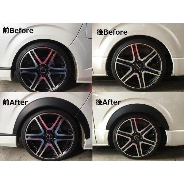 ハイエース オーバーフェンダー前後セット ブラック ハイエース 200系 20mm オーバーフェンダー マットブラック 前後