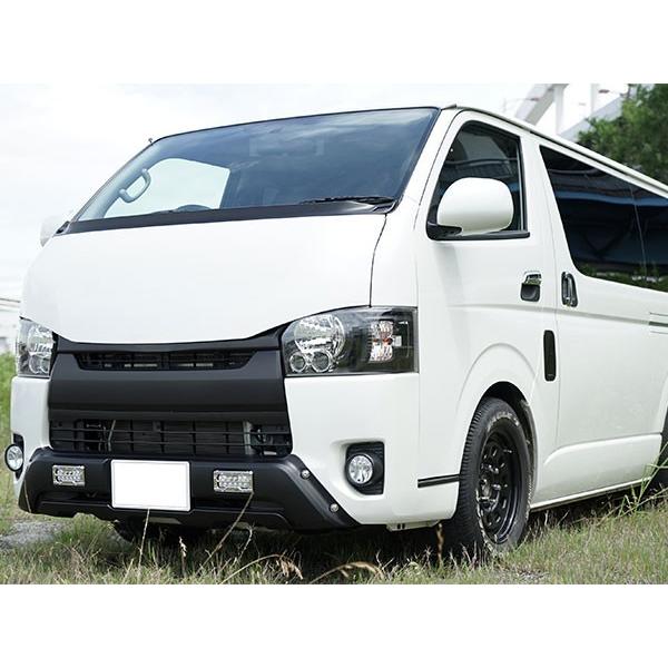 中古傷ありハイエース4型TRDスポイラー LED付フロントバンパーガード