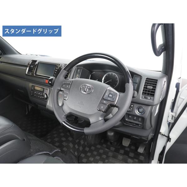 TOYOTA ハイエース　純正 ステアリング シフトノブ ハイエース 200系 4型 5型 6型 7型 8型 ダークプライムS カーボン調