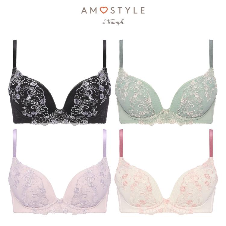 (アモスタイル)AMOSTYLE デイリーAMOSTYLE 寄せブラ ブラ＆ショーツセット クラシックフラワー(B,C,Dカップ) AMST514 WHU + Mini JX｜triumph-amosstyle｜24