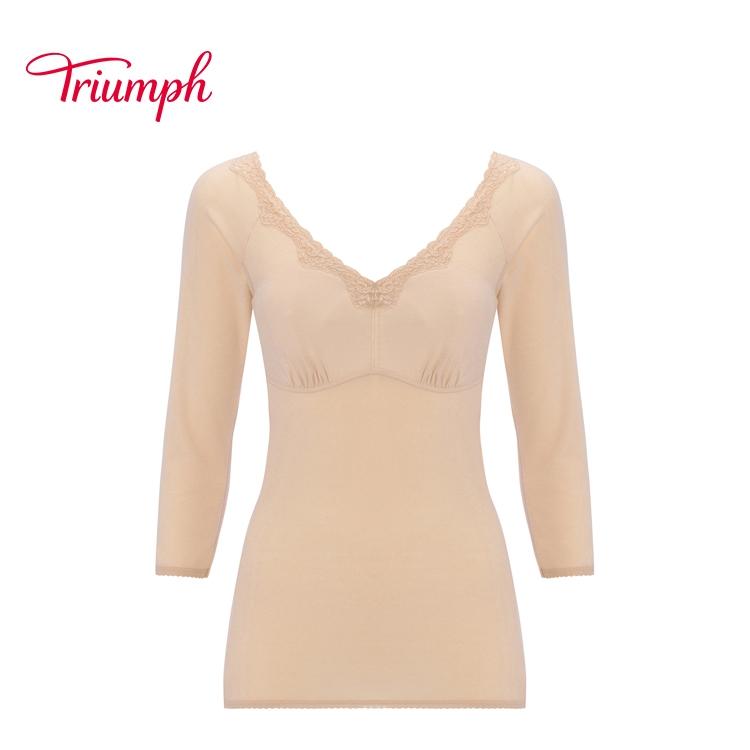 Triumph（トリンプ） あったかカップ付きインナー5440 7分袖トップ(3L