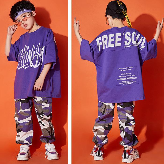 キッズダンス衣装 カーゴパンツ 迷彩パンツ ヒップホップ 女の子