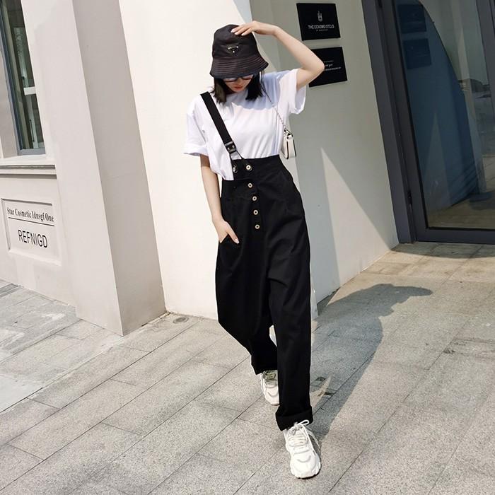 パンツ ダボパン ブラック ホワイト ハイウェスト 肩ベルト ダンスパンツ おしゃれ 個性的 ボトムス ロングパンツ カジュアル アメカジ セクシー ヒップホップ Bot 303 うちの子が一番 通販 Yahoo ショッピング