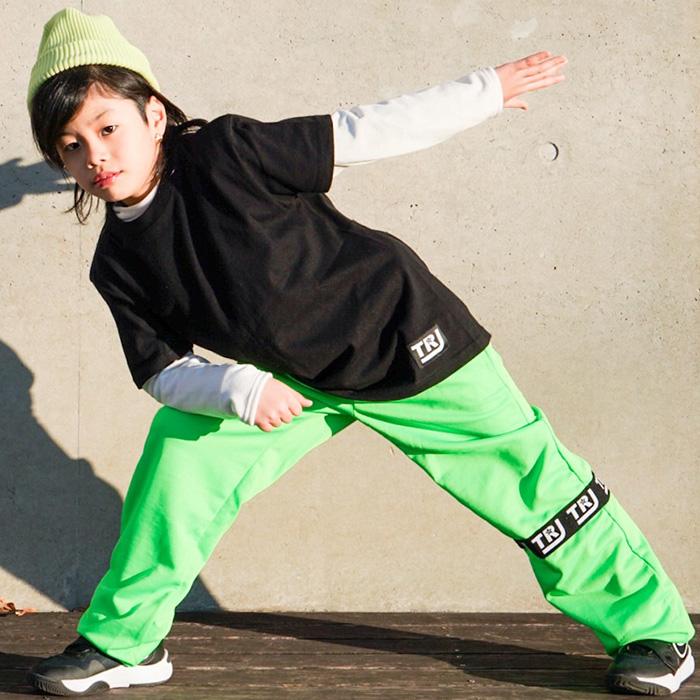 ひざ部分 ロゴテープ カラーパンツ 9カラー ダンスパンツ カラパン