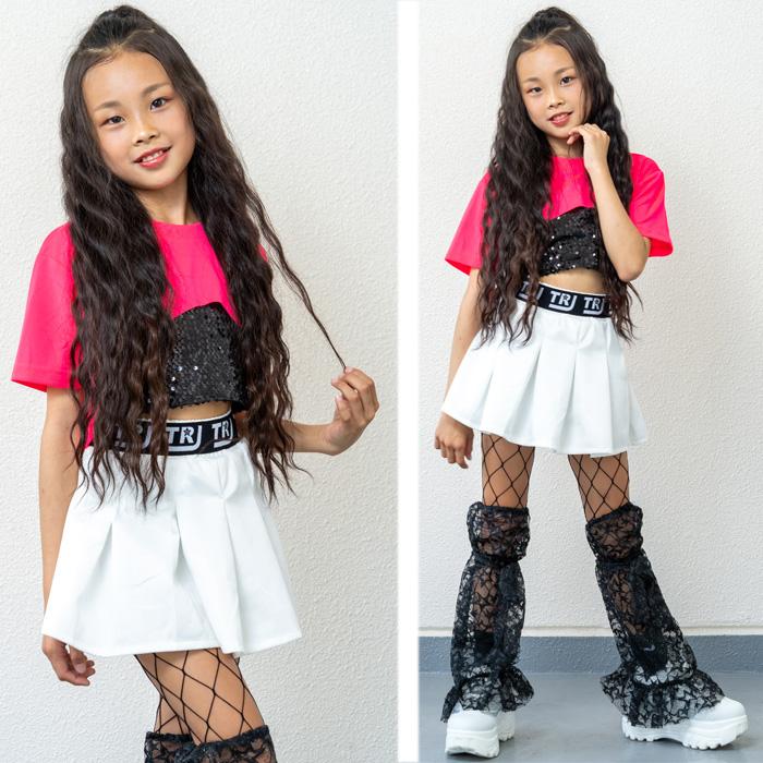 キッズダンス衣装 ミニスカート プリーツスカート 女の子 子供服
