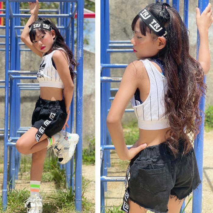 キッズダンス衣装 ショートパンツ ダメージデニム 女の子 子供服