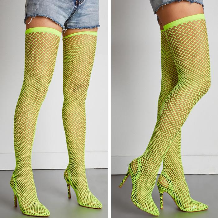 メッシュブーツ 網タイツ風ブーツ 夏ブーツ ハイヒール ショートブーツ ロングブーツ 2カラー ブラック ネオンイエロー ダンスブーツ 子供 レディス ガールズ God 158 うちの子が一番 通販 Yahoo ショッピング