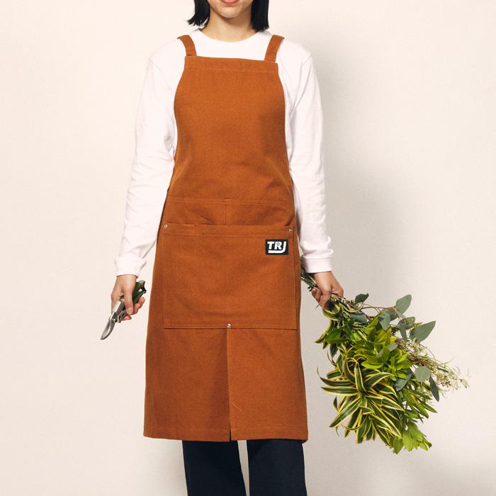 キッズダンス衣装 エプロン ロング コットン カフェエプロン ロゴ 無地