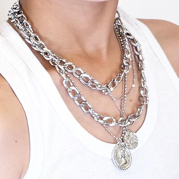 【希少】シルバー チェーンネックレス シルバー925 デザインチェーンネックレス [ns255] | ネックレス