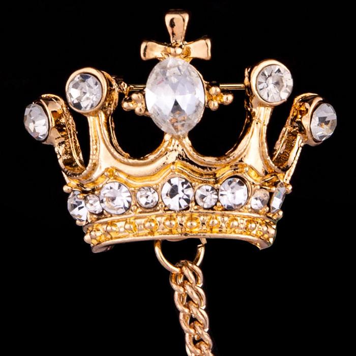 ラインストーン チェーンブローチ メンズジュエリー ブローチ