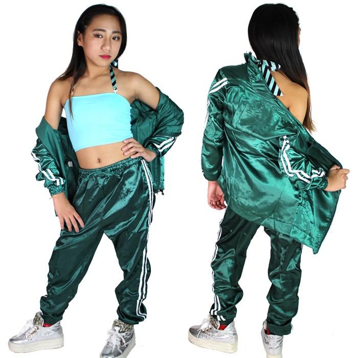 キッズダンス衣装 サテン ジャージ 上下セットアップ キッズ 女の子