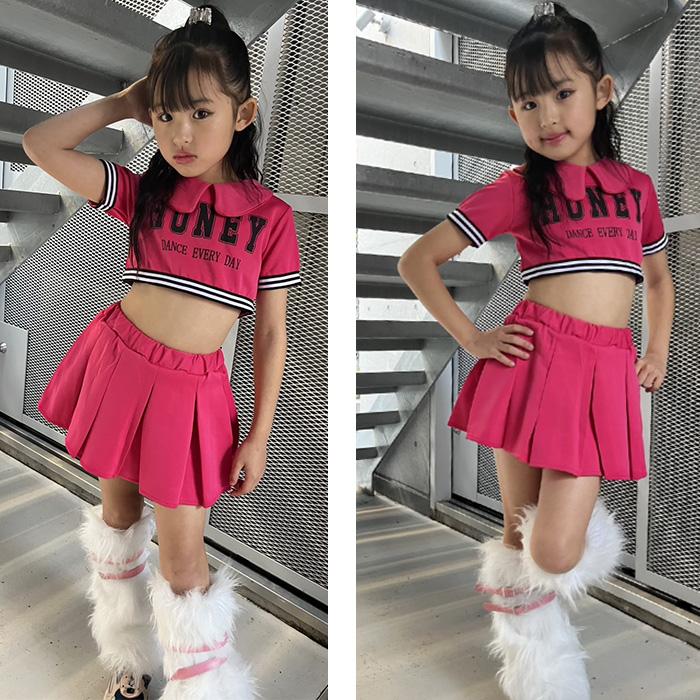 キッズダンス衣装 チアガール 衣装 2点セット チア コスプレ