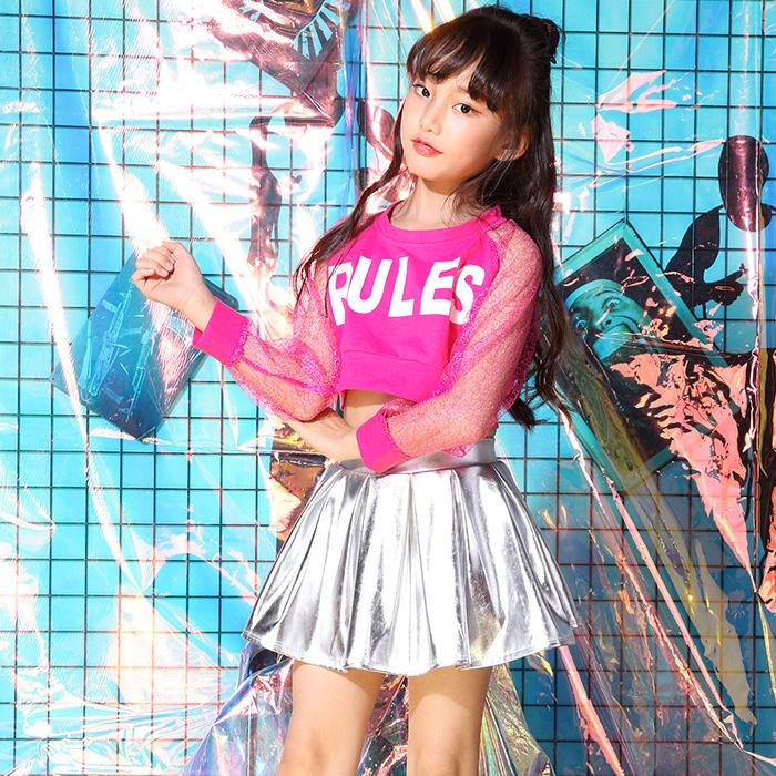 キッズダンス衣装 チアガール衣装 2点セット チア コスプレ チアダンス