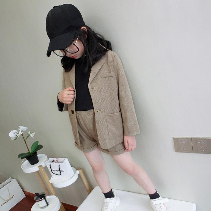 MichelAlfred 女の子 ショートパンツ ロングジャケットスーツ