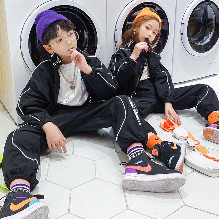 ウィンドブレーカー 上下セット セットアップ 上下2点セット ジャケットとパンツセット ブルゾン ジャージ 女の子 男の子 子供服 キッズ 無地 ブラック 黒色 Set 369 うちの子が一番 通販 Yahoo ショッピング