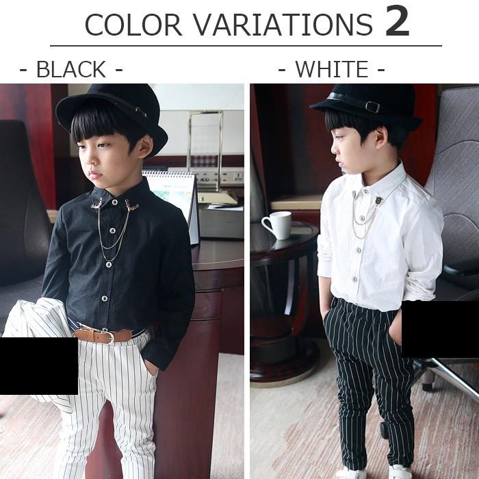 ジュニア キッズ ワイシャツ チェーンブローチ 2点セット ベスト y  