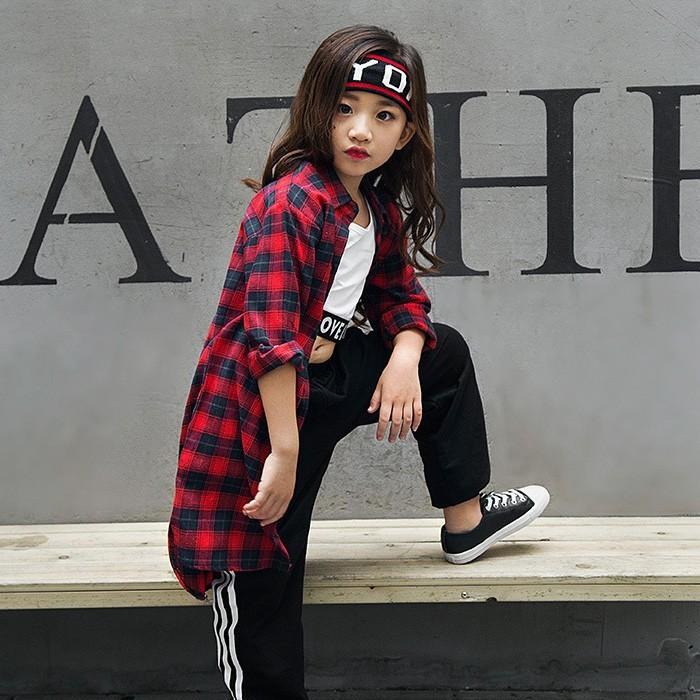 チェック柄 シャツ 長袖 ロング バックプリント Rock B系 ヒップホップ ストリート系 キッズ 子供 メンズ レディース子供 ジュニア 子供服 Top 253 うちの子が一番 通販 Yahoo ショッピング