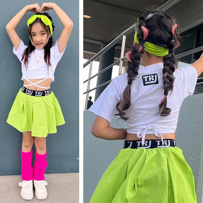 キッズ Tシャツ 半袖 ワンポイントロゴ ウエストリボン 半袖シャツ