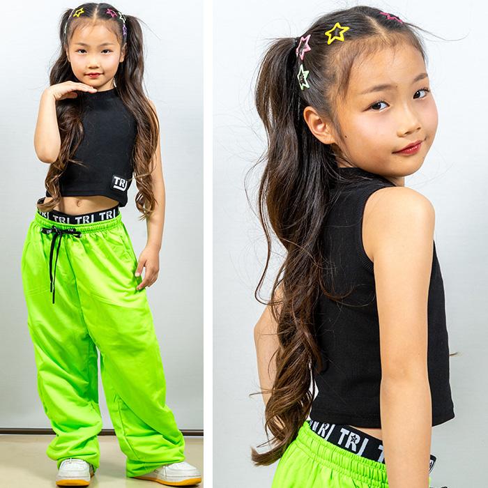 キッズ向け ハイネック タンクトップ ノースリーブ ロゴ チューブ