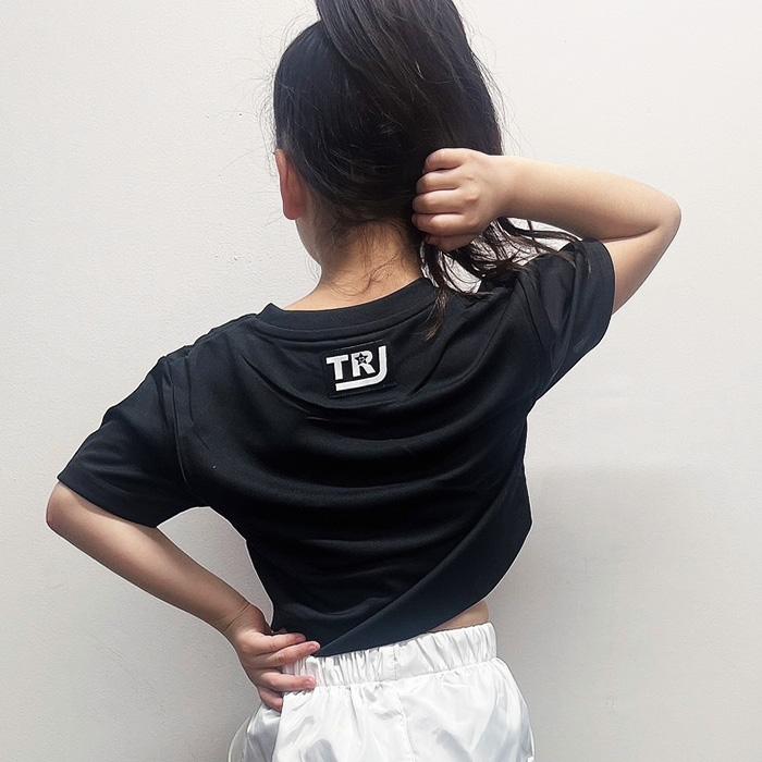 ネオンカラー 半袖 ミニ丈 アーチカット ロゴ Tシャツ 110cm〜175cm 4  
