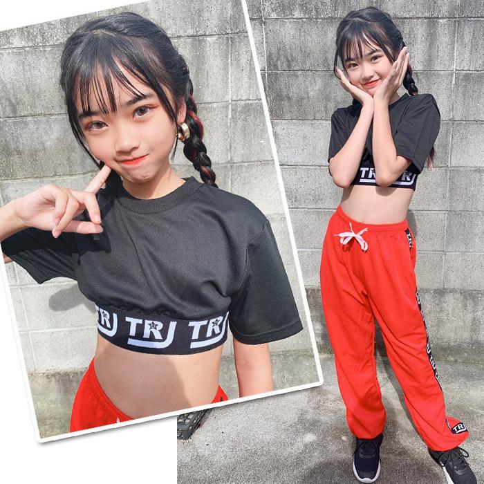 キッズダンス衣装 DRYシャツ サラサラ ネオンカラー 半袖 ロゴ Tシャツ