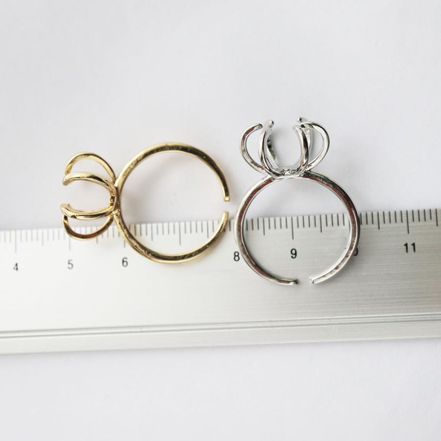 金アレ対応 真鍮製 6本爪 空枠 オープンリング 1個 : Trois anges