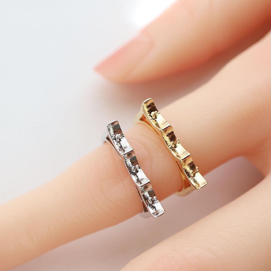 109様K18 ゴールド 3連リング