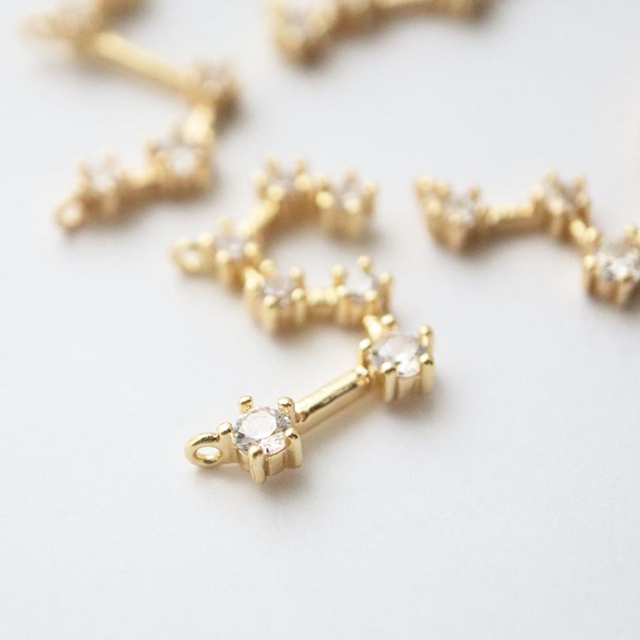 金アレ対応 真鍮製 CZ付 Wカン 星座 チャーム 1個 : Trois anges