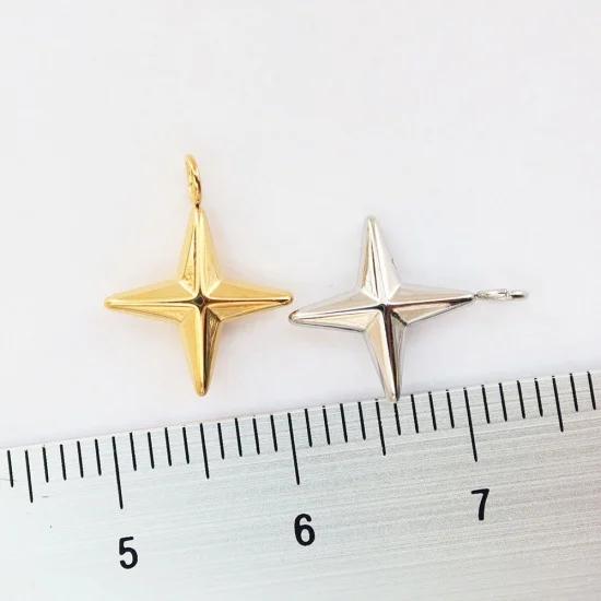 316L サージカルステンレス ミニ 十字星 クロス チャーム 1個 : Trois