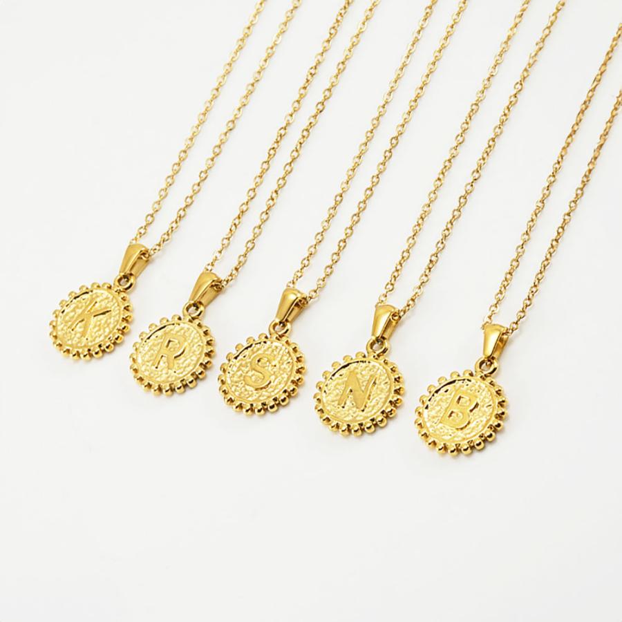 つけっぱOK! 316L サージカルステンレス 両面 コイン イニシャル ネックレス 1本 : Trois anges - 通販 -  Yahoo!ショッピング