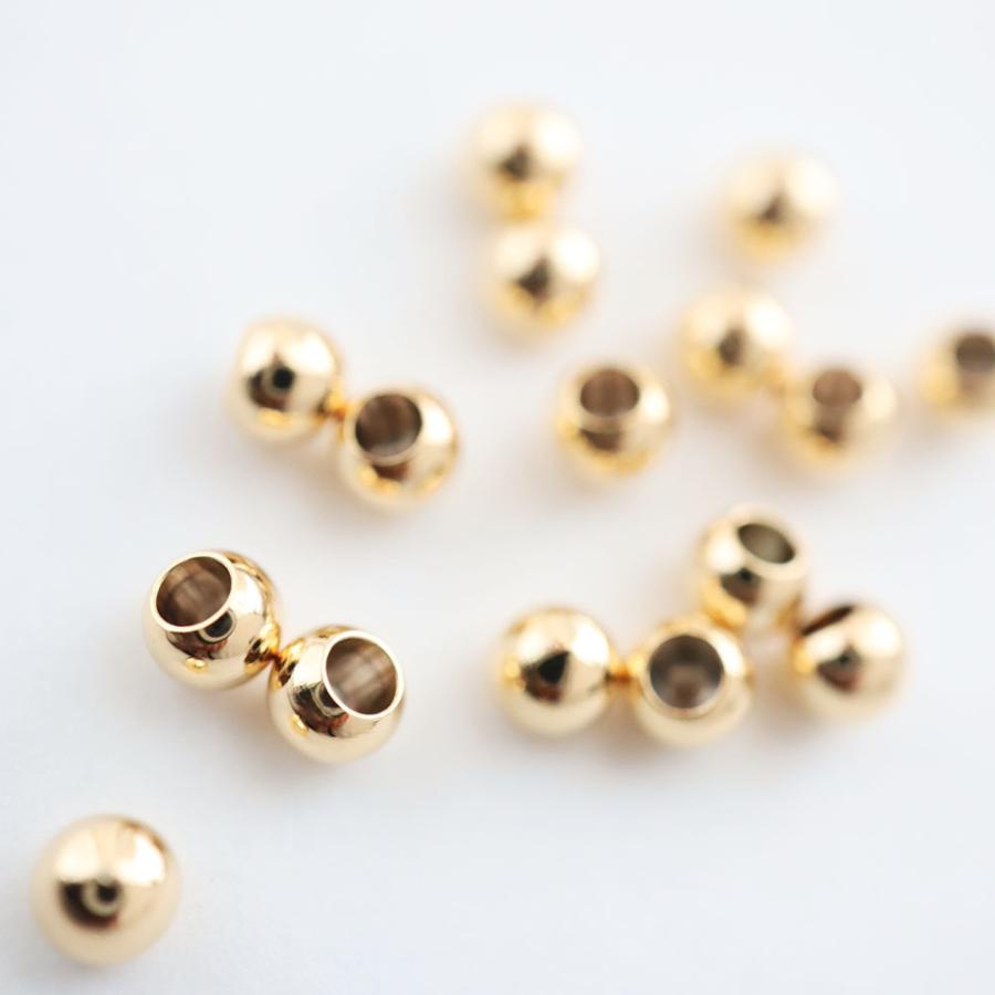 金アレ対応 真鍮製 18KGP 片穴 メタル ビーズ