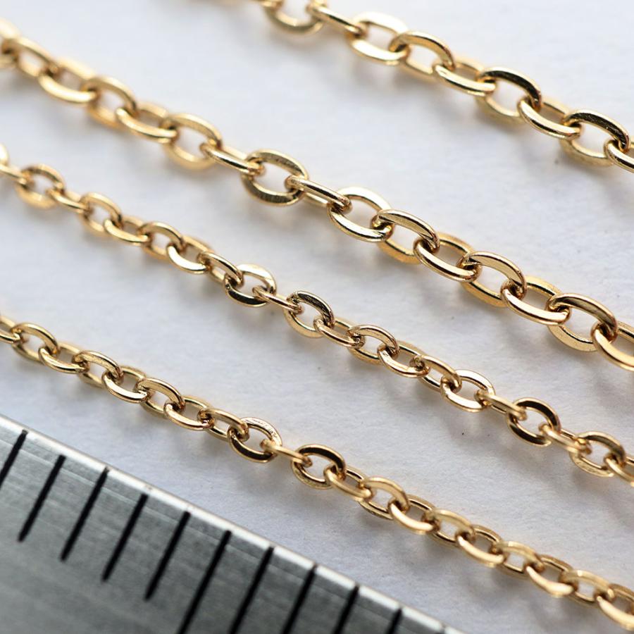 316L サージカルステンレス 平あずきチェーン 切り売り 100cm : Trois