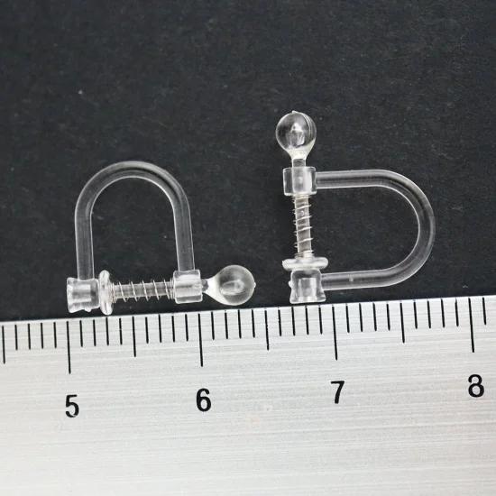 樹脂 ノンホールピアス バネ式 イヤリング 突き刺し穴×丸玉 4個