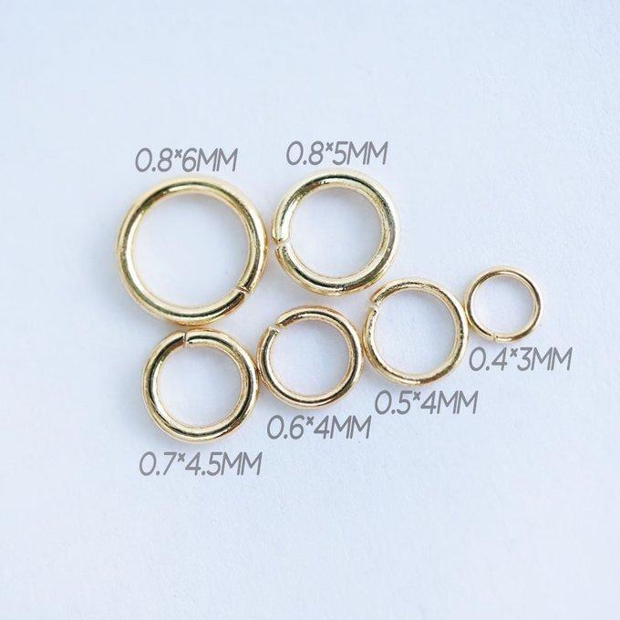 14KGF 丸カン ゴールド 0.7mm×φ4mm 100個 : Trois anges - 通販 