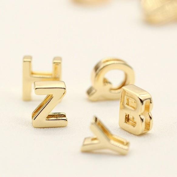 金アレ対応 真鍮製 アルファベット イニシャル 数字 パーツ 1個 | 