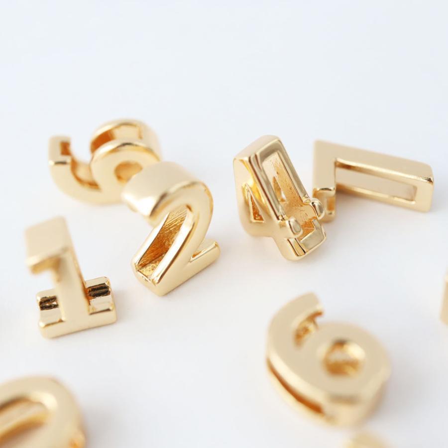金アレ対応 真鍮製 アルファベット イニシャル 数字 パーツ 1個 |  | 10