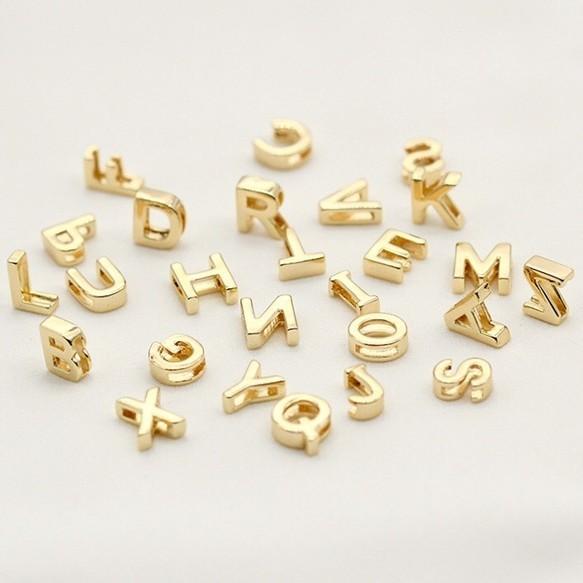 金アレ対応 真鍮製 アルファベット イニシャル 数字 パーツ 1個 |  | 04
