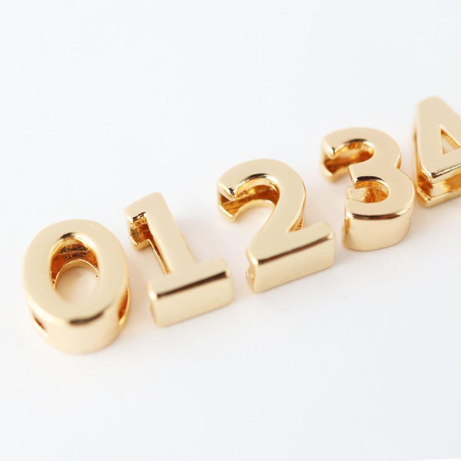 金アレ対応 真鍮製 アルファベット イニシャル 数字 パーツ 1個 |  | 07