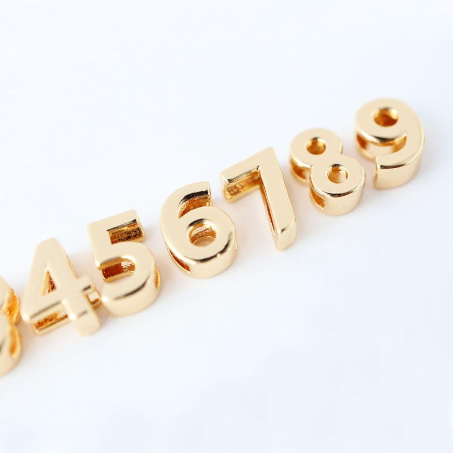 金アレ対応 真鍮製 アルファベット イニシャル 数字 パーツ 1個 |  | 08