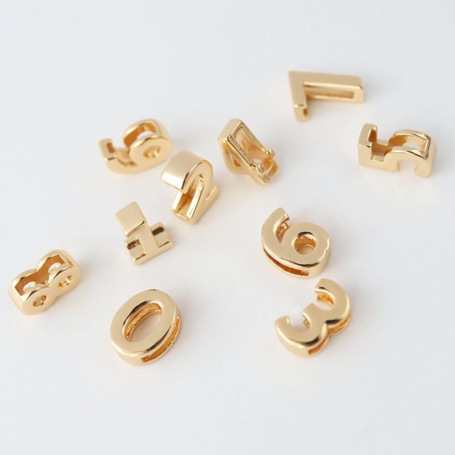 金アレ対応 真鍮製 アルファベット イニシャル 数字 パーツ 1個 |  | 09