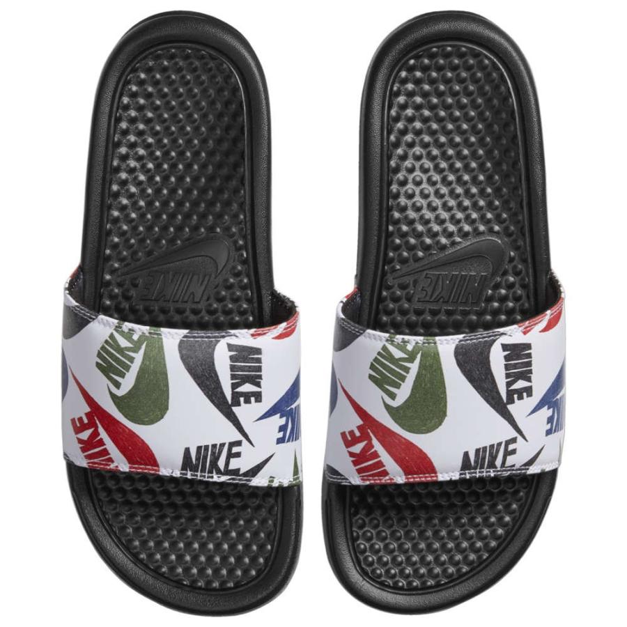 nike benassi black and white